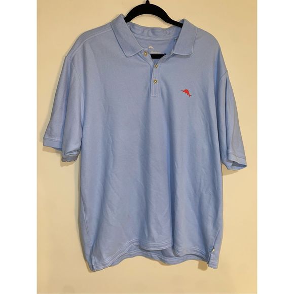 Tommy Bahama IslandZone Emfielder 2.0 Polo Shirt - Light Sky Hthr, Sz XL, MP $99 - Picture 5 of 13
